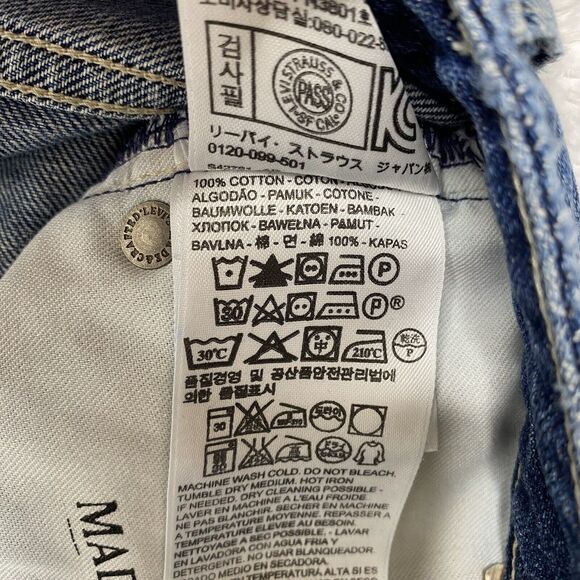 LEVIS MADE & CRAFTED Distressed Marker Tapered Blue Jeans Size 28 Womens Logo - Picture 12 of 12